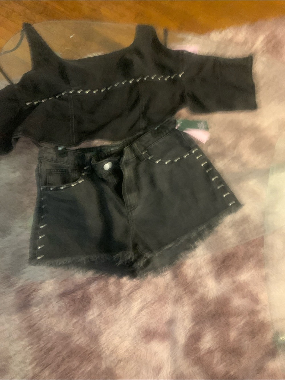 wild fable Black Frayed Hem Denim Shorts